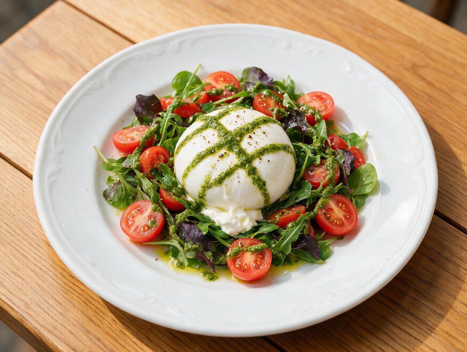 Burrata com pesto